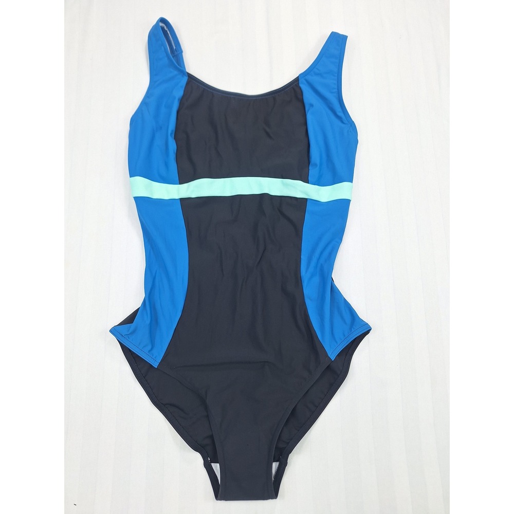 Figleaves Freestyle Underwired DD Colourblock Swimsuit Black Blue 34E 34DDD NEW